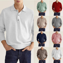 Load image into Gallery viewer, Men&#39;s Solid Color Long Sleeve Polo Shirt
