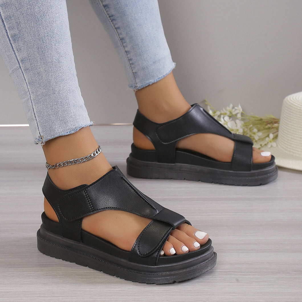 Ladies Velcro Open Toe Casual Beach Sandals