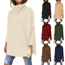 Load image into Gallery viewer, Soft Cotton Stand Collar Large Size Long Sleeve Tops Ladies Jumper Loose Tunic Casual T-Shirts
