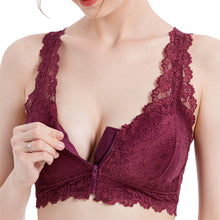 Load image into Gallery viewer, Women&#39;s Zip Front Lace Push Up Bra
