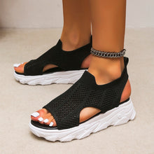 Load image into Gallery viewer, Women&#39;s Knitted Elastic Platform Casual Sandals
