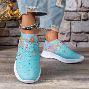 Women's Rhinestone Stretch Casual Breathable Sneakers