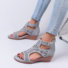 Load image into Gallery viewer, Women&#39;s Summer Hollow Wedge Buckle Comfortable Sandals
