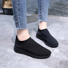 Load image into Gallery viewer, Round-toe fly-knit mesh flat women&#39;s shoes
