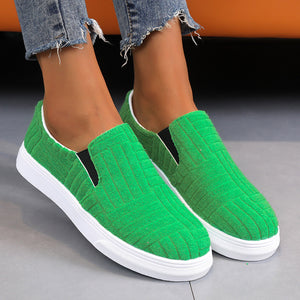 Women's casual thick sole solid color loafers