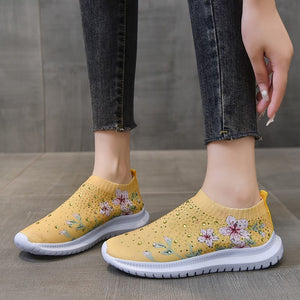 Women's Rhinestone Stretch Casual Breathable Sneakers