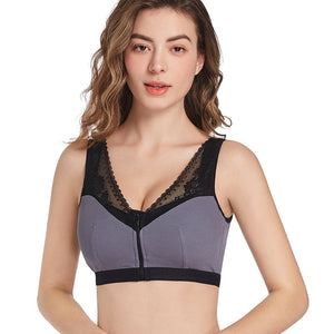 Front Button Wireless Breathable Sleeping Bra Sports Bra