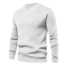 Load image into Gallery viewer, Mens Autumn And Winter Casual Loose Knitted Checkered Round Neck Hatless Versatile Long Sleeve Sweater
