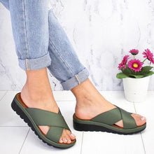 Load image into Gallery viewer, Women&#39;s wedge platform open toe slippers
