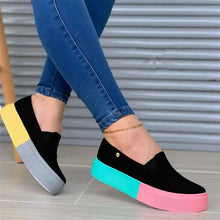 Load image into Gallery viewer, Autumn round toe fashion color block shoes for women
