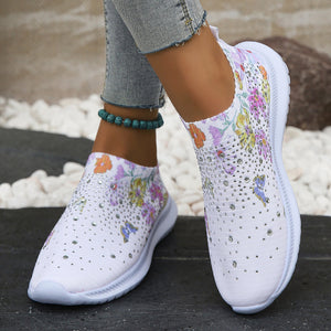 Women's Rhinestone Stretch Casual Breathable Sneakers