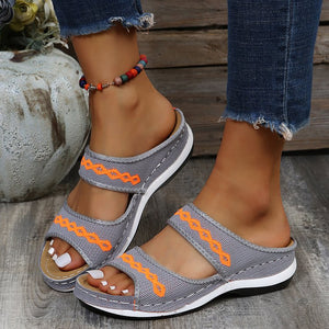 Stylish Wedge Cutout Comfortable Flat Slippers