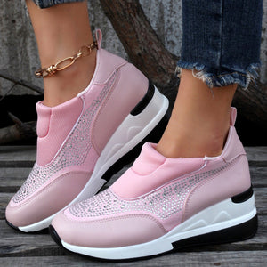 Women's Rhinestone Round Toe Casual Shoes