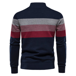 Winter New Men's Cotton Casual Zipper Knitted Sweater