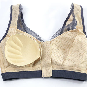 Front Button Wireless Breathable Sleeping Bra Sports Bra