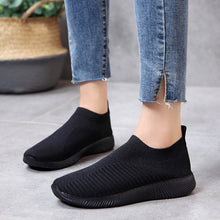 Load image into Gallery viewer, Round-toe fly-knit mesh flat women&#39;s shoes
