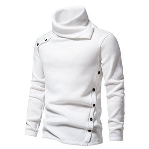 Men's Ribbed Knit Zipper Plain Stand Collar Pullover Sweater