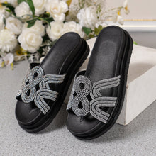 Load image into Gallery viewer, Women&#39;s Summer Rhinestone Thick Soled Slippers
