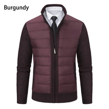 Load image into Gallery viewer, Men&#39;s CardiganFashion Patchwork knitted Zipper Stand Collar Thick Jackets
