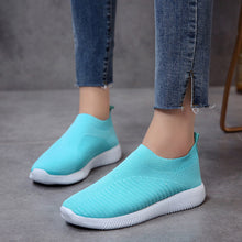 Load image into Gallery viewer, Round-toe fly-knit mesh flat women&#39;s shoes
