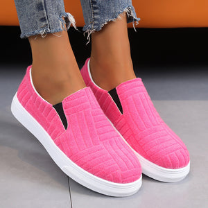 Women's casual thick sole solid color loafers