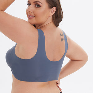 Integrated Fixed Cup GluE-free Plus Size Sports Bra