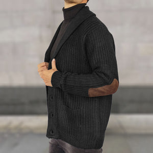 Men Long Sleeve Loose Cardigan Turn-down Collar Coat