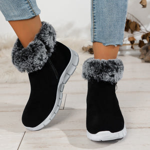 Women's flat warm thickened short boots