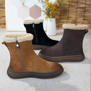 Women's Lamb Wool and Cotton Thick-Soled Short Boots