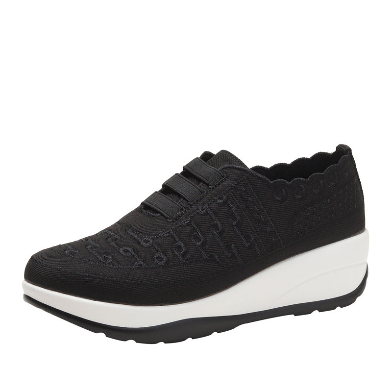 Soft-soled breathable fly-knit mesh women's shoes