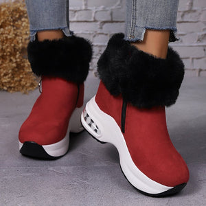 Short-calf suede warm and height-increasing cotton boots