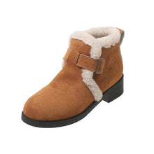 Load image into Gallery viewer, Women&#39;s Cuffed Martin Boots Winter Warm Belt Buckle Snow Boots
