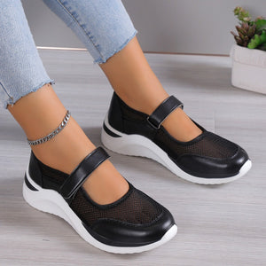 Women's Thick Sole Breathable Velcro Mesh Sneakers