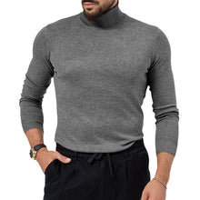 Load image into Gallery viewer, Men&#39;s Cotton Blend Turtle Neck Knitted Slim Sweater
