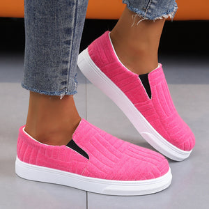 Women's casual thick sole solid color loafers