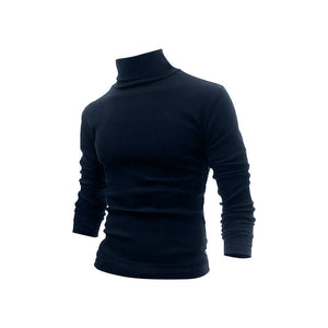 Men's Cotton Blend Turtle Neck Knitted Slim Sweater