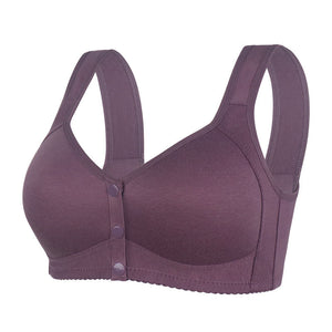 Ladies middle-aged and elderly shaped front button bra