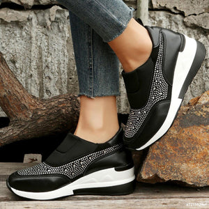 Women's Rhinestone Round Toe Casual Shoes