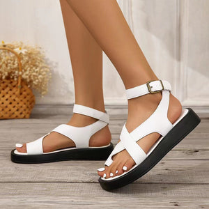 Slip-on Thick Sole Casual Wearing Ring Buckle Strap Women's Shoes