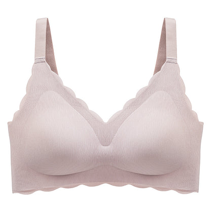 Women's Summer Thin No Steel Ring Underwear Gathered Seamless Full-Coverage T-Shirt Bra