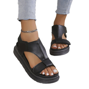 Ladies Velcro Open Toe Casual Beach Sandals