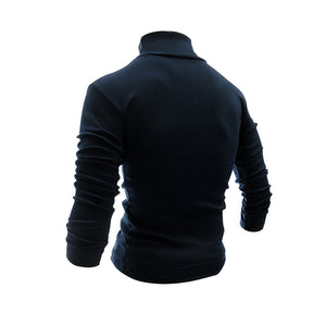 Men's Cotton Blend Turtle Neck Knitted Slim Sweater