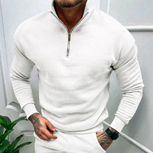 Load image into Gallery viewer, Men&#39;s Solid Color Casual Fleece Warm Zipper Stand Sweatshirt
