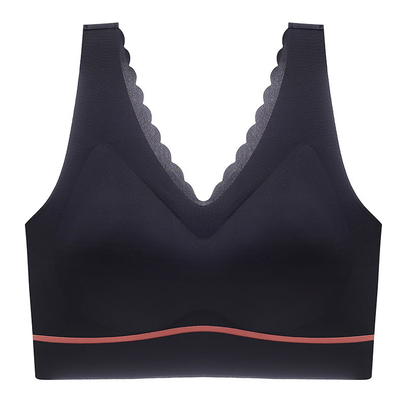 Women's seamless push-up latex deep V comfortable bra