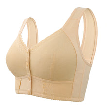 Load image into Gallery viewer, Front-Clasp Soft Cotton Lace Wire-Free Plus Size Bra for Middle-Aged and Elderly
