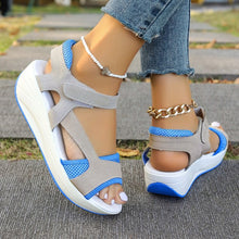 Load image into Gallery viewer, Sandals Women&#39;s Summer New Middle Heel Muffin Wedge Heel Fish Mouth Heel Women&#39;s Sandals
