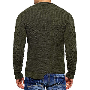 Mens Slim Fit Crew Neck Thick Sweaters Color Block Big and Tall Knit Pullovers