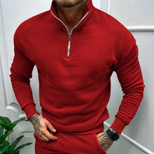 Load image into Gallery viewer, Men&#39;s Solid Color Casual Fleece Warm Zipper Stand Sweatshirt
