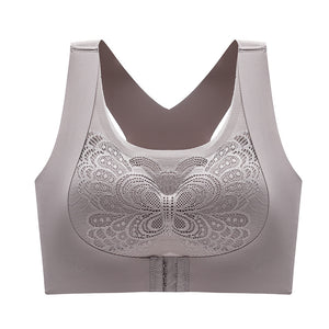 Three-breasted cross-back correction bra