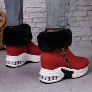 Short-calf suede warm and height-increasing cotton boots